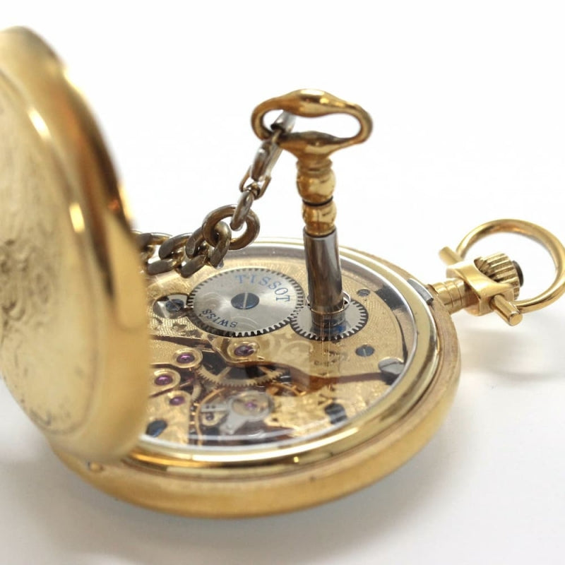 絶版モデルのティソ(TISSOT) 鍵巻き式懐中時計 tissot-1009