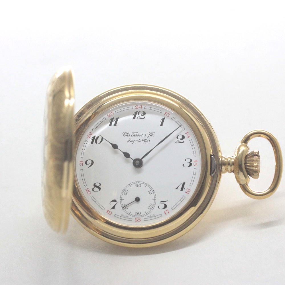 1853年創業のスイスブランド、ティソのナポレオンタイプ懐中時計 絶版モデルのティソ(TISSOT) ハーフハンター懐中時計 tissot-1036