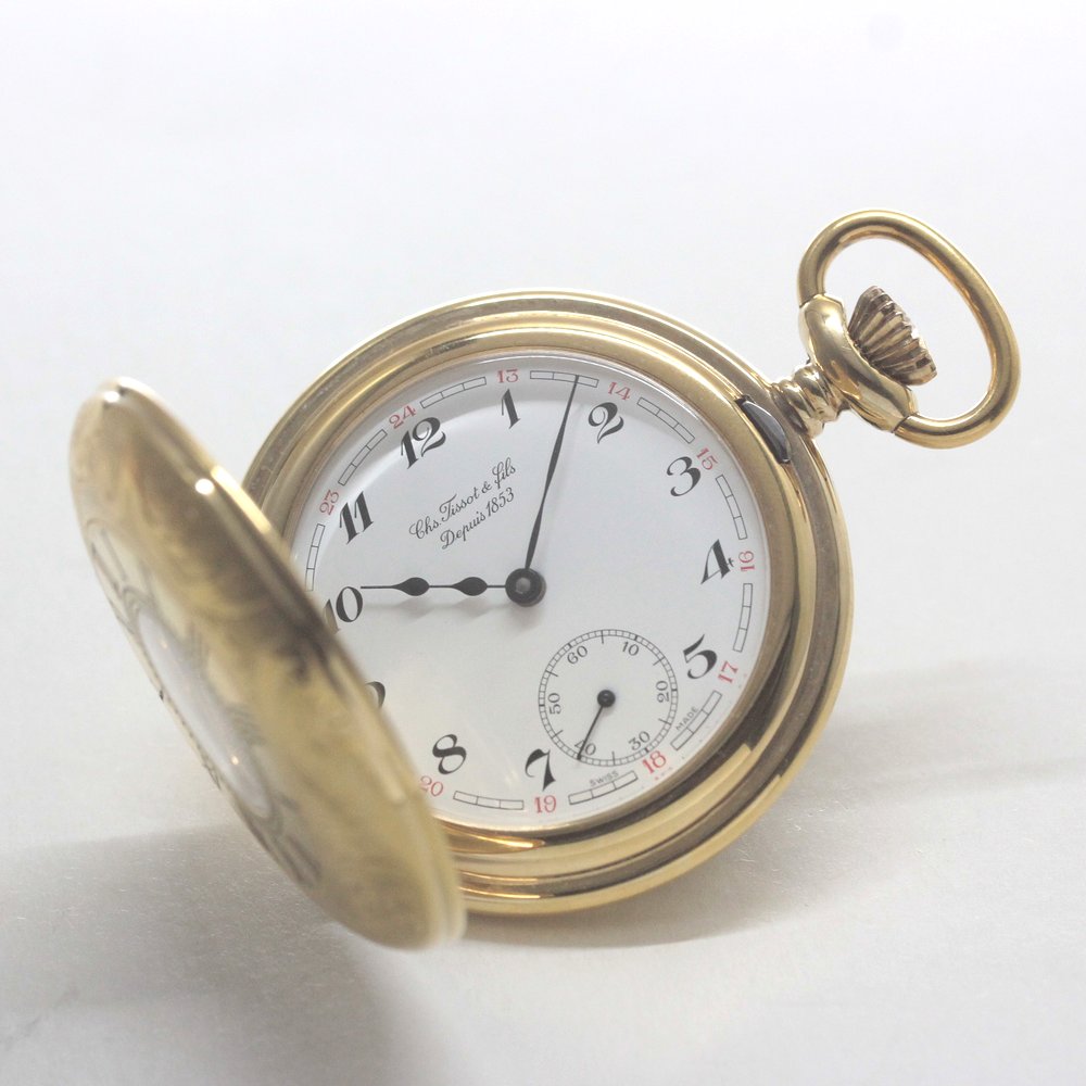1853年創業のスイスブランド、ティソのナポレオンタイプ懐中時計 絶版モデルのティソ(TISSOT) ハーフハンター懐中時計 tissot-1036