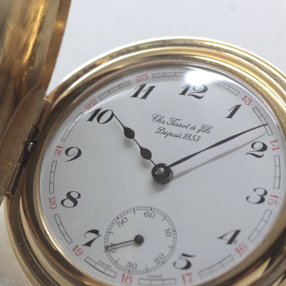 1853年創業のスイスブランド、ティソのナポレオンタイプ懐中時計 絶版モデルのティソ(TISSOT) ハーフハンター懐中時計 tissot-1036