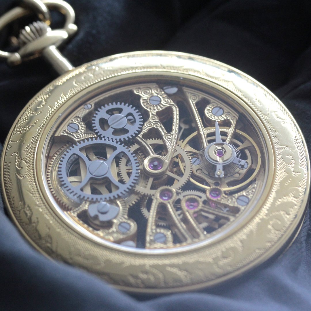 絶版モデルのティソ / TISSOT /ゴールドカラー/アラビア数字/スケルトン 懐中時計 /ヴィンテージ /tissot-1061