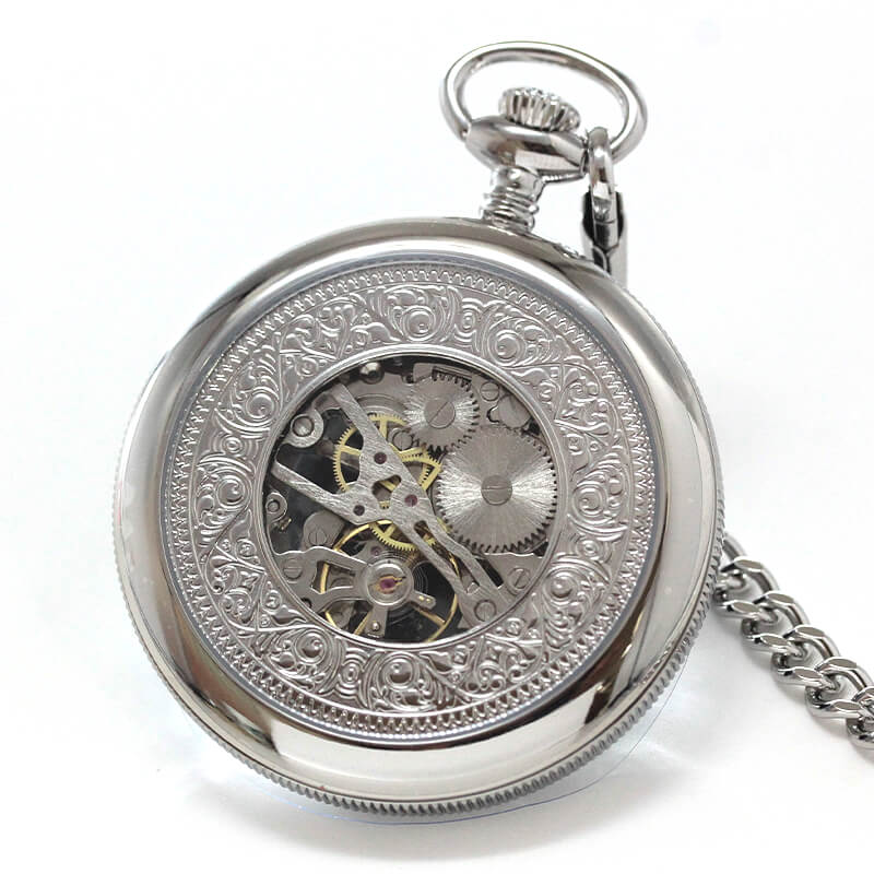 TIMOR/ティモール/オープンフェイス/スケルトン/TP106CH01/シルバーカラー 懐中時計