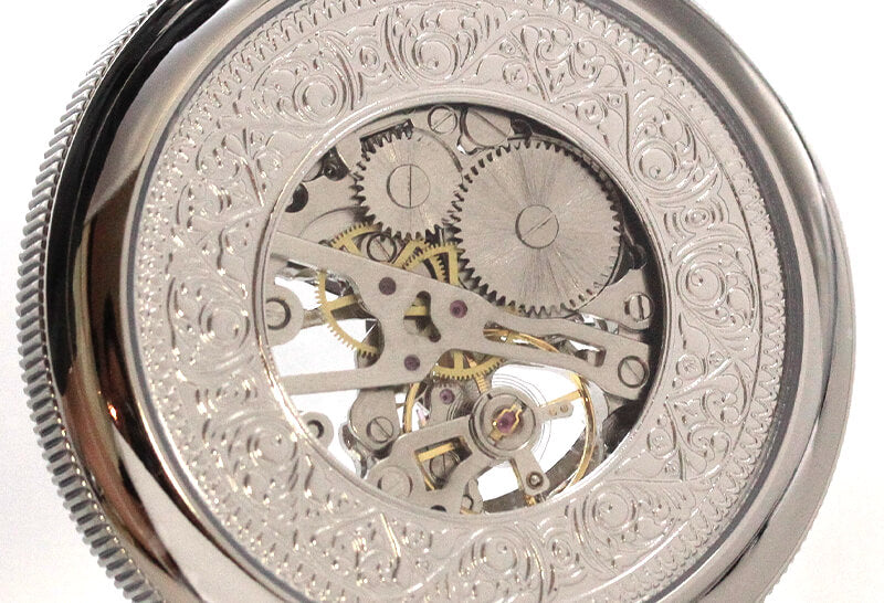 TIMOR/ティモール/オープンフェイス/スケルトン/TP106CH01/シルバーカラー 懐中時計