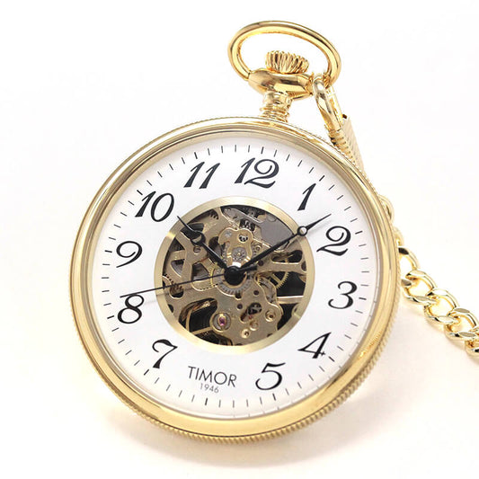 TIMOR/ティモール/オープンフェイス/スケルトン/TP106JA01/ゴールドカラー 懐中時計