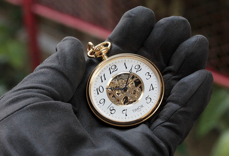 TIMOR/ティモール/オープンフェイス/スケルトン/TP106JA01/ゴールドカラー 懐中時計