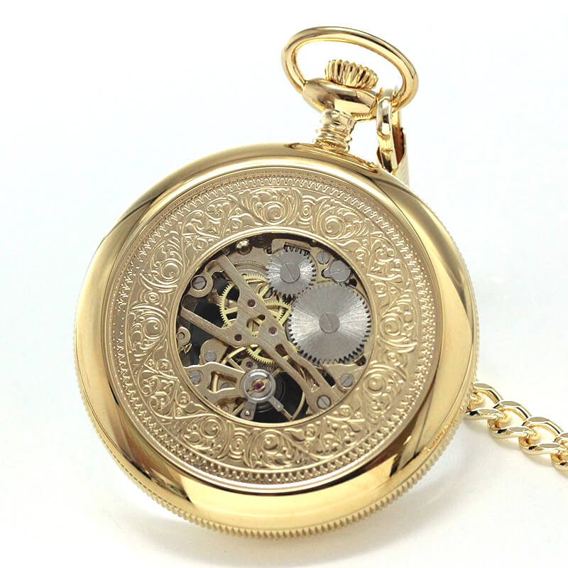 TIMOR/ティモール/オープンフェイス/スケルトン/TP106JA01/ゴールドカラー 懐中時計