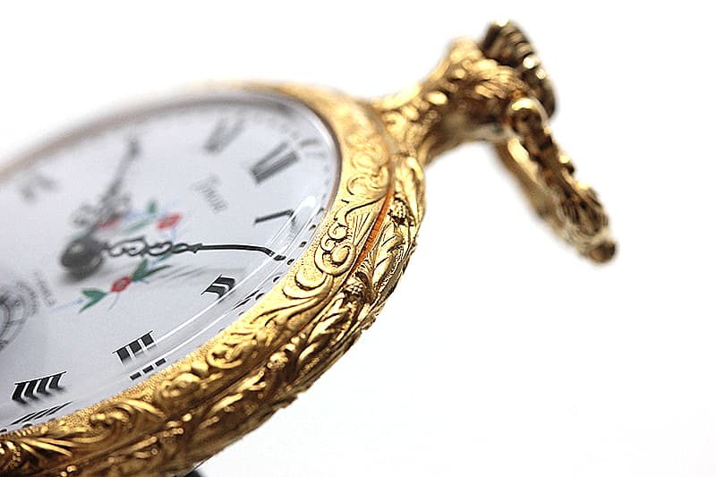 TIMOR/ティモール/オープンフェイス/ラッカー仕上げ/TPFLORALA/ゴールドカラー 懐中時計