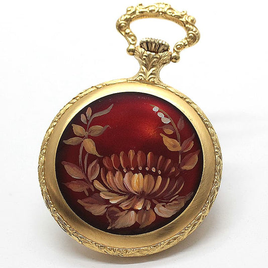 TIMOR/ティモール/オープンフェイス/ラッカー仕上げ/TPFLORALB/ゴールドカラー 懐中時計