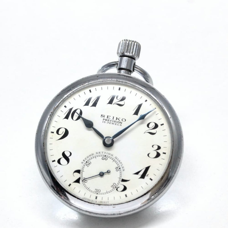【Sold out】昭和39年の19セイコー鉄道時計/15石/秒針止め機能/絶版時計/オーバーホール済