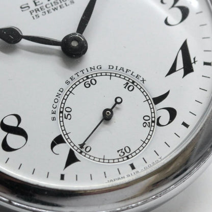 昭和42年の19セイコー鉄道時計/15石/秒針止め機能/絶版時計/19seiko-1037