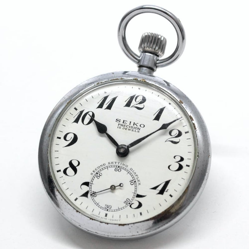昭和45年の19セイコー鉄道時計/15石/秒針止め機能/絶版時計/19seiko-1038