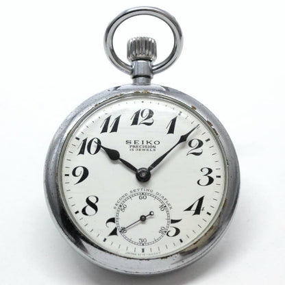 昭和45年の19セイコー鉄道時計/15石/秒針止め機能/絶版時計/19seiko-1038