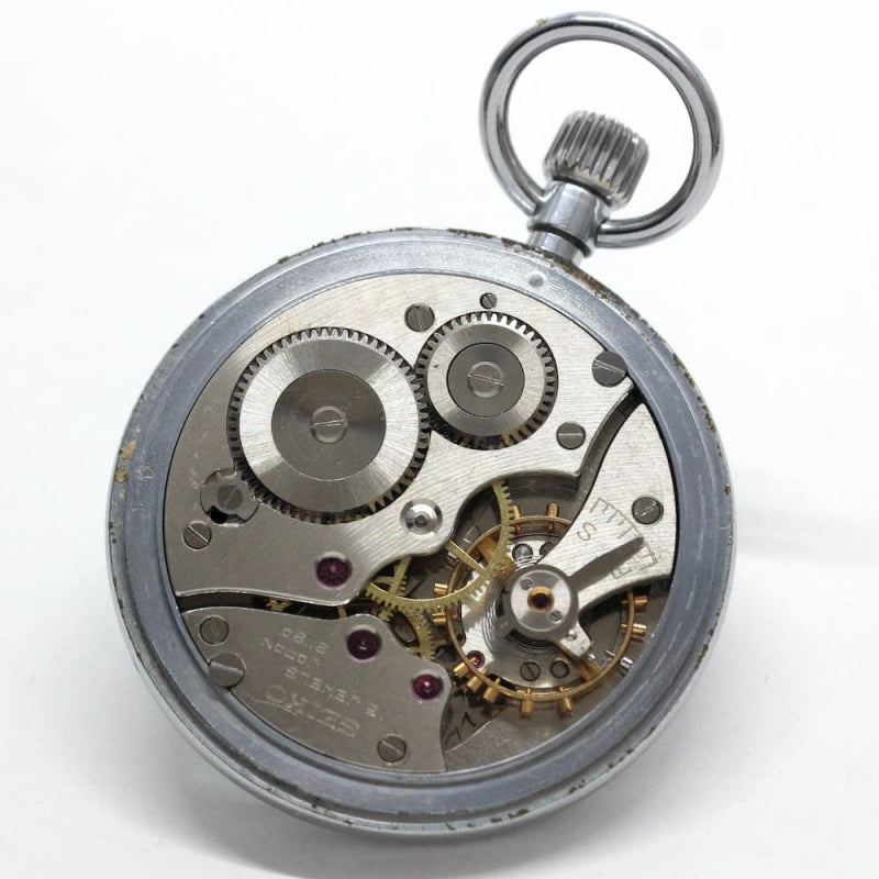 昭和45年の19セイコー鉄道時計/15石/秒針止め機能/絶版時計/19seiko-1038