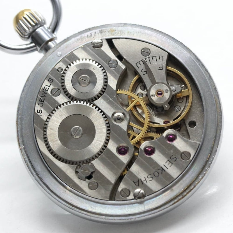 昭和39年の19セイコー鉄道時計/15石/秒針止め機能/絶版時計/19seiko-1049