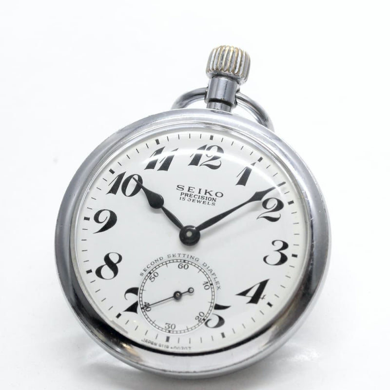 昭和43年の19セイコー鉄道時計/15石/秒針止め機能/絶版時計/19seiko-1054