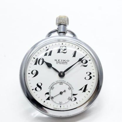 昭和43年の19セイコー鉄道時計/15石/秒針止め機能/絶版時計/19seiko-1054