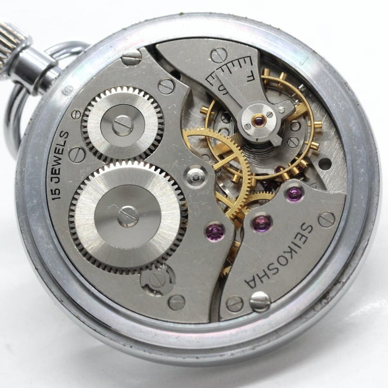 昭和43年の19セイコー鉄道時計/15石/秒針止め機能/絶版時計/19seiko-1054
