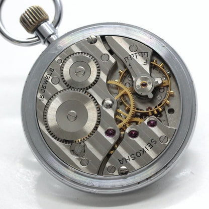 昭和41年の19セイコー鉄道時計/15石/秒針止め機能/絶版時計/19seiko-1064