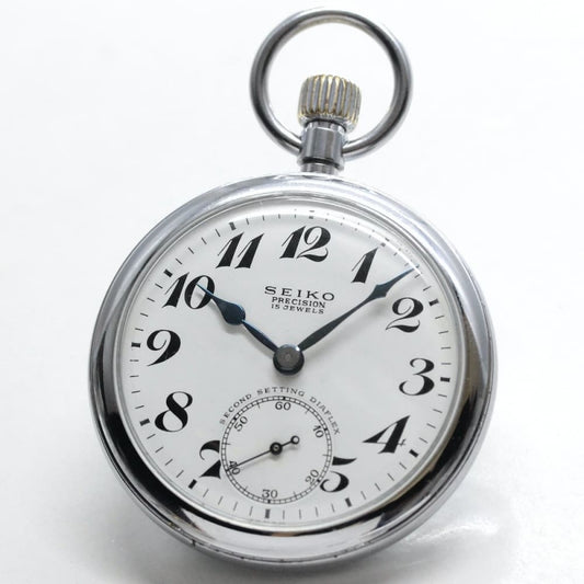 昭和41年の19セイコー鉄道時計/15石/秒針止め機能/絶版時計/19seiko-1068