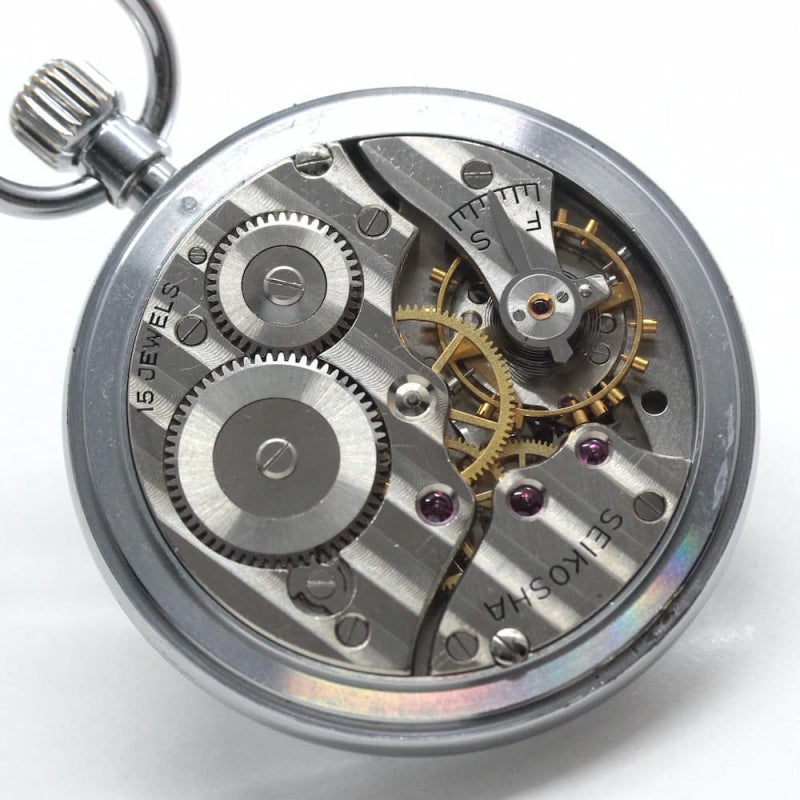 昭和41年の19セイコー鉄道時計/15石/秒針止め機能/絶版時計/19seiko-1074