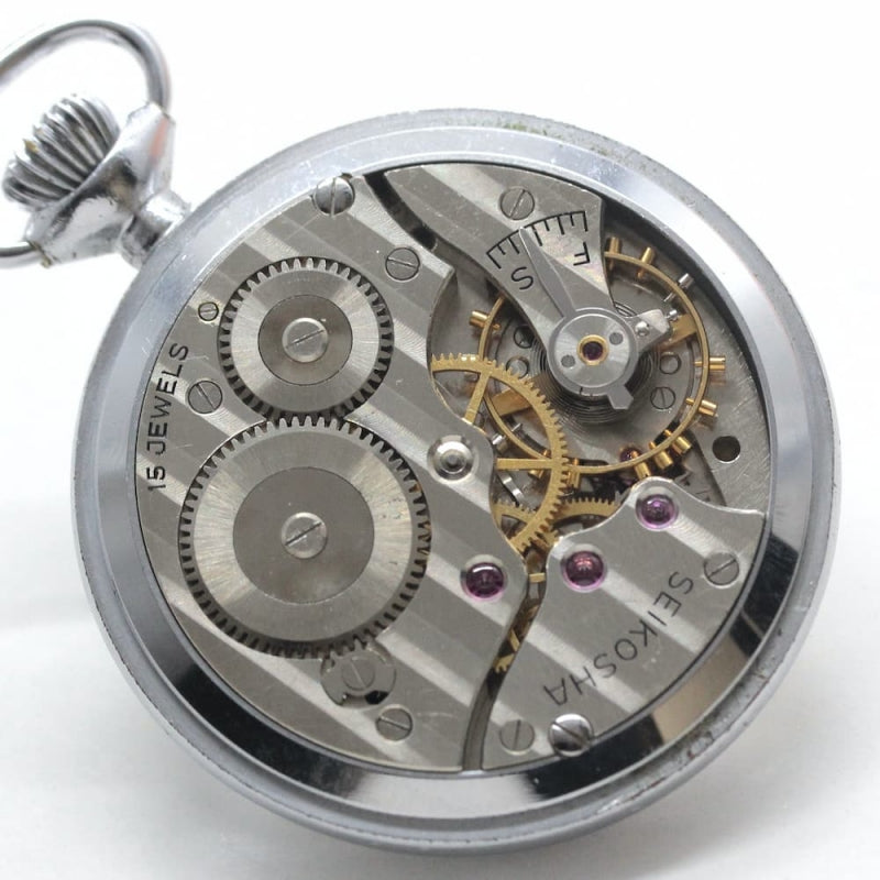 昭和37年の19セイコー鉄道時計/15石/秒針止め機能/絶版時計/19seiko-1077