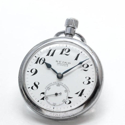 昭和41年の19セイコー鉄道時計/15石/秒針止め機能/絶版時計/19seiko-1080