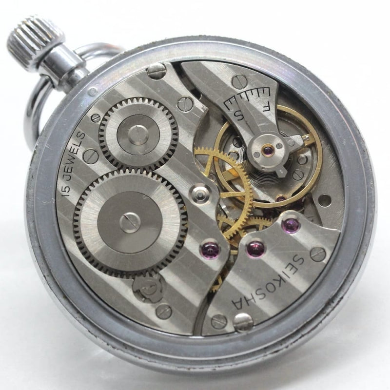 昭和41年の19セイコー鉄道時計/15石/秒針止め機能/絶版時計/19seiko-1080