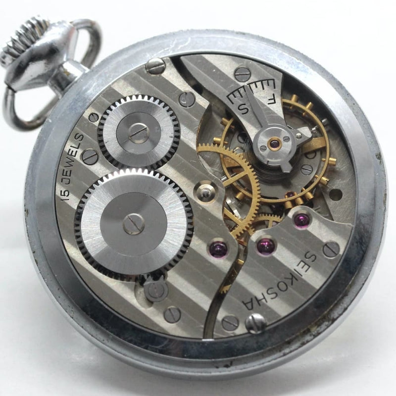 昭和37年の19セイコー鉄道時計/15石/秒針止め機能/絶版時計/19seiko-1081
