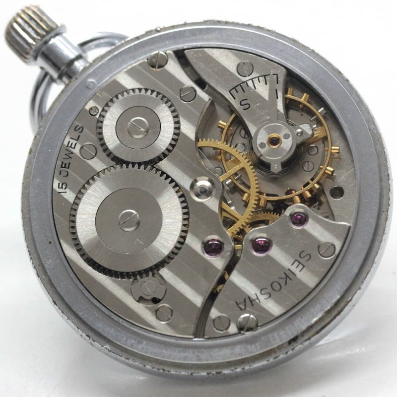 昭和41年の19セイコー鉄道時計/15石/秒針止め機能/絶版時計/19seiko-1083
