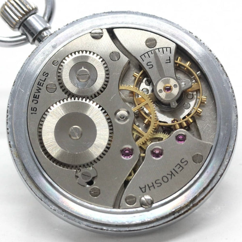 昭和43年の19セイコー鉄道時計/15石/秒針止め機能/絶版時計/19seiko-1086