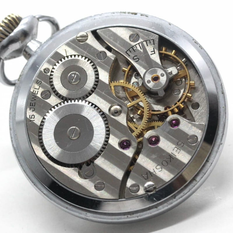 昭和34年の19セイコー鉄道時計カスタム/15石/秒針止め機能/絶版時計/19seiko-1089