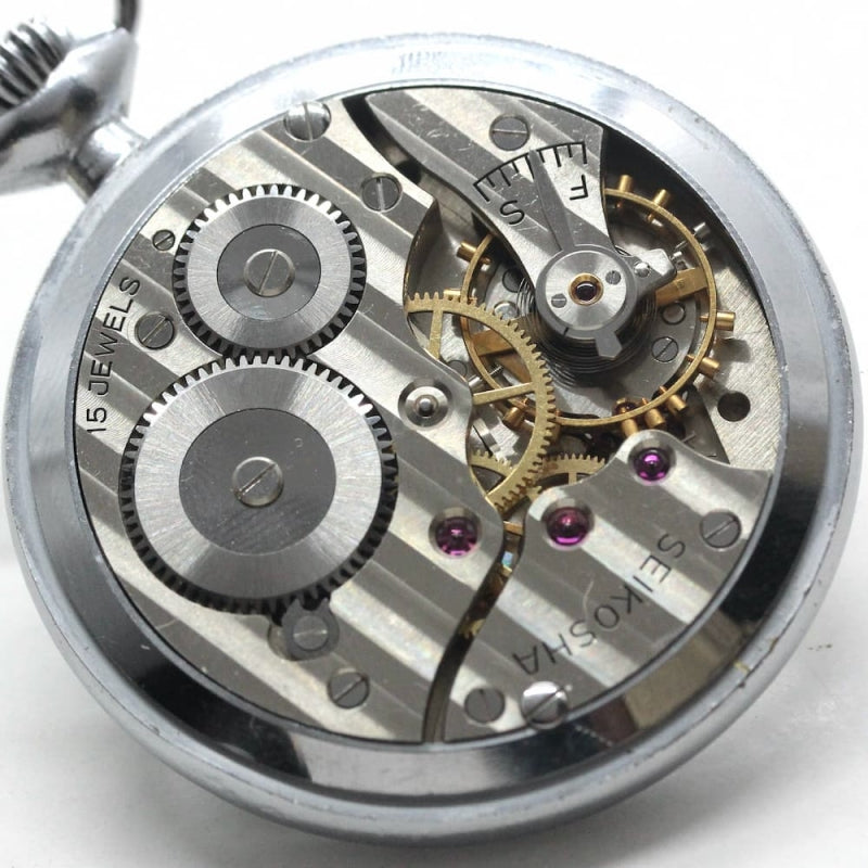 昭和36年の19セイコー鉄道時計/15石/秒針止め機能/絶版時計/19seiko-1090
