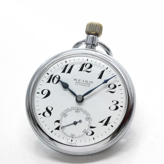 昭和38年の19セイコー鉄道時計/15石/秒針止め機能/絶版時計/19seiko-1104
