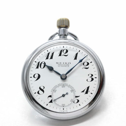 昭和38年の19セイコー鉄道時計/15石/秒針止め機能/絶版時計/19seiko-1104