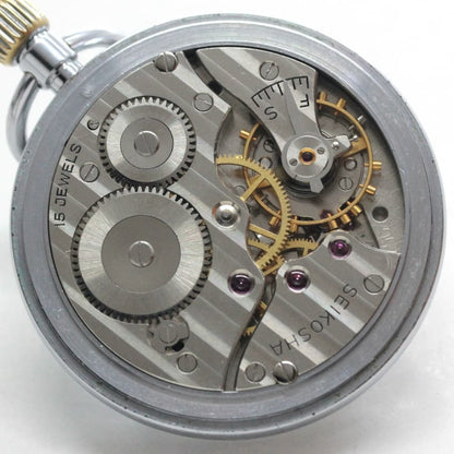 昭和38年の19セイコー鉄道時計/15石/秒針止め機能/絶版時計/19seiko-1104