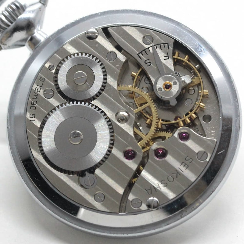 昭和37年の19セイコー鉄道時計/15石/秒針止め機能/絶版時計/19seiko-1110