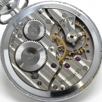 昭和36年の19セイコー鉄道時計/15石/秒針止め機能/絶版時計/19seiko-1119