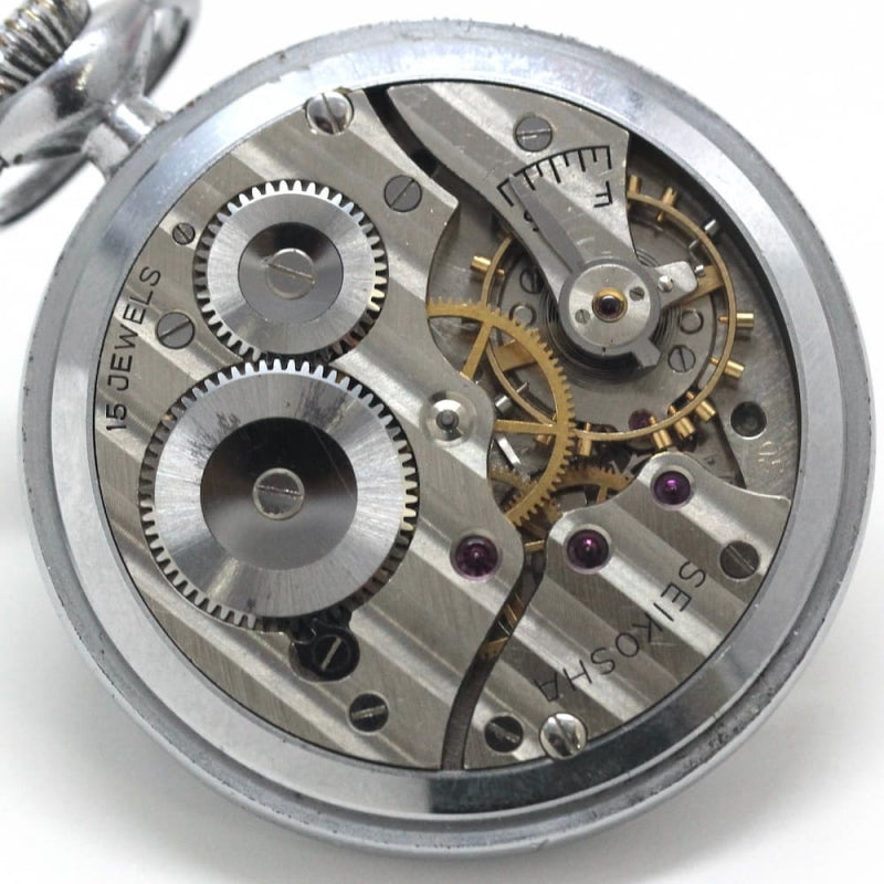 昭和37年の19セイコー鉄道時計/15石/秒針止め機能/絶版時計/19seiko-1120