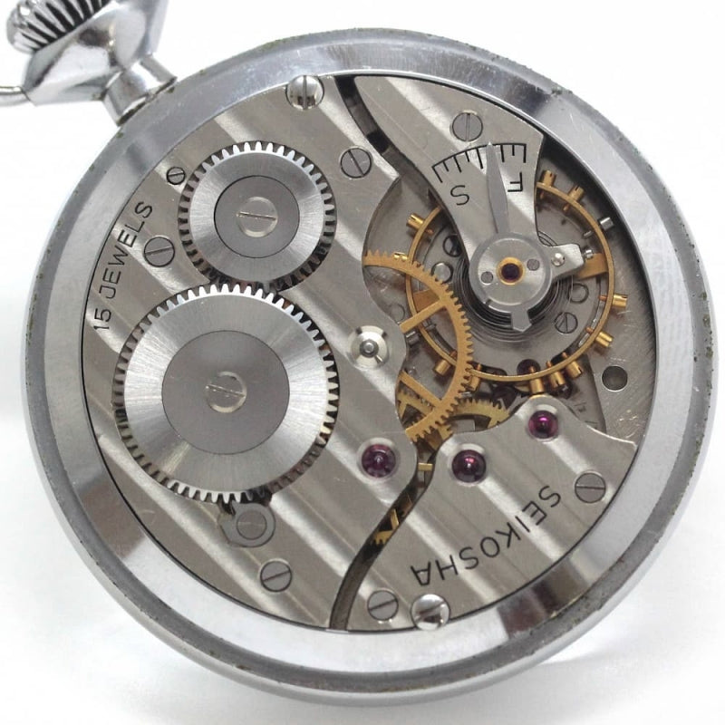 昭和35年の19セイコー鉄道時計/15石/秒針止め機能/絶版時計/19seiko-1123