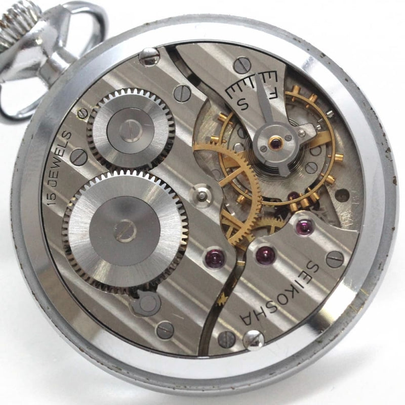 昭和35年の19セイコー鉄道時計/15石/秒針止め機能/絶版時計/19seiko-1125