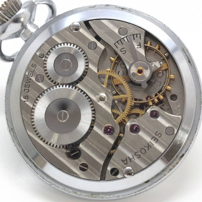 昭和37年の19セイコー鉄道時計/15石/秒針止め機能/絶版時計/19seiko-1128