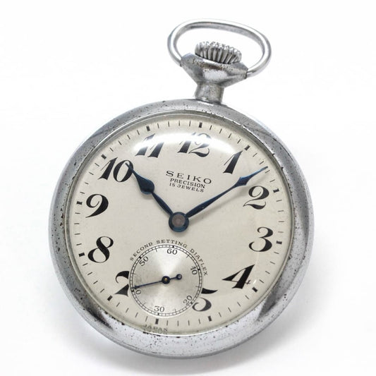 昭和36年の19セイコー鉄道時計/15石/秒針止め機能/絶版時計/19seiko-1129
