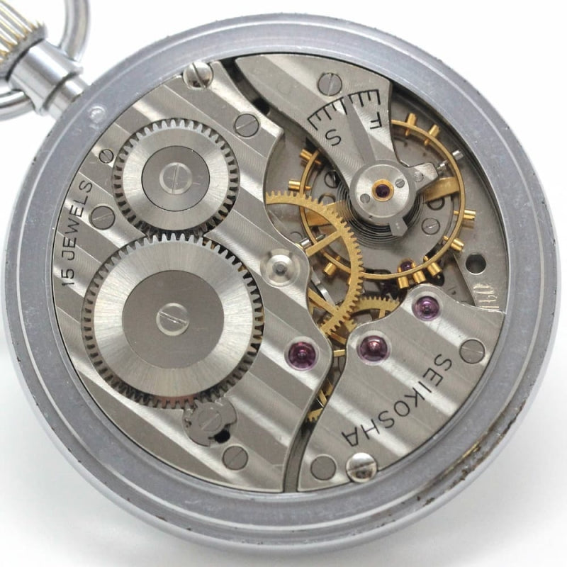 昭和41年の19セイコー鉄道時計/15石/秒針止め機能/絶版時計/19seiko-1133