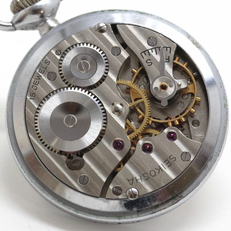 昭和36年の19セイコー鉄道時計/15石/秒針止め機能/絶版時計/19seiko-1144