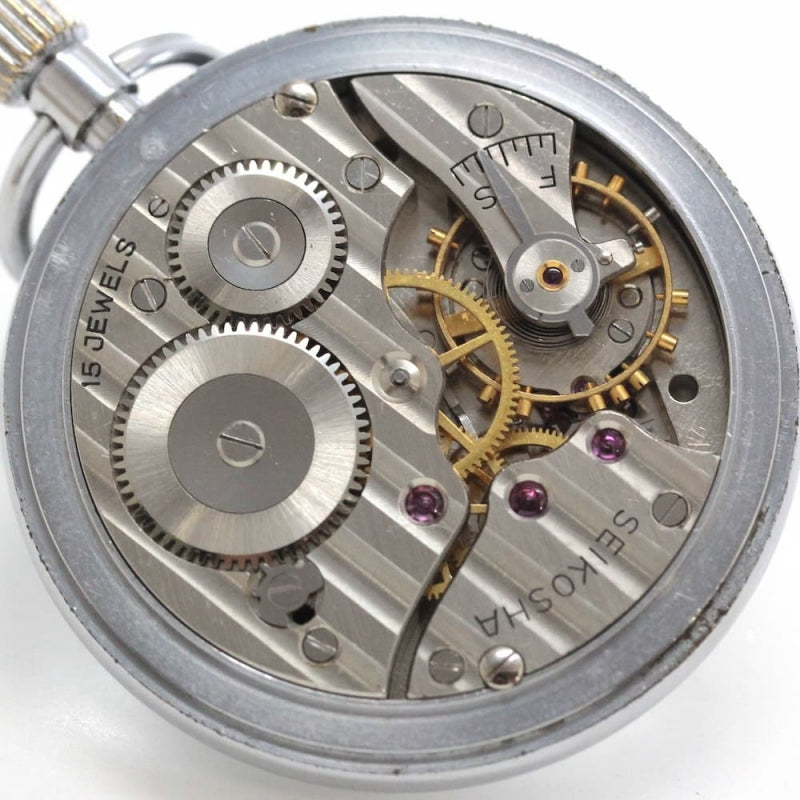昭和41年の19セイコー鉄道時計/15石/秒針止め機能/絶版時計/19seiko-1155