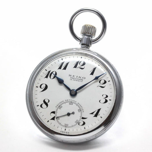 昭和38年の19セイコー鉄道時計/15石/秒針止め機能/絶版時計/19seiko-1169