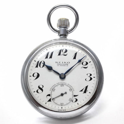 昭和38年の19セイコー鉄道時計/15石/秒針止め機能/絶版時計/19seiko-1169