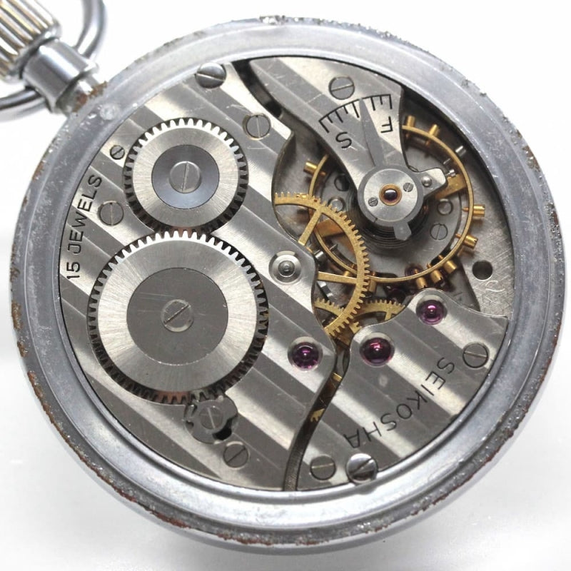 昭和38年の19セイコー鉄道時計/15石/秒針止め機能/絶版時計/19seiko-1169