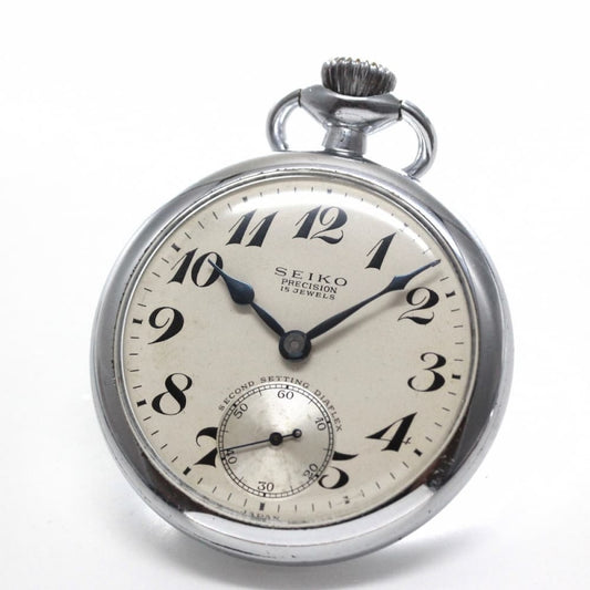 昭和35年の19セイコー鉄道時計/15石/秒針止め機能/絶版時計/19seiko-1171