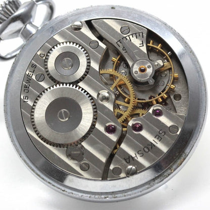 昭和35年の19セイコー鉄道時計/15石/秒針止め機能/絶版時計/19seiko-1171